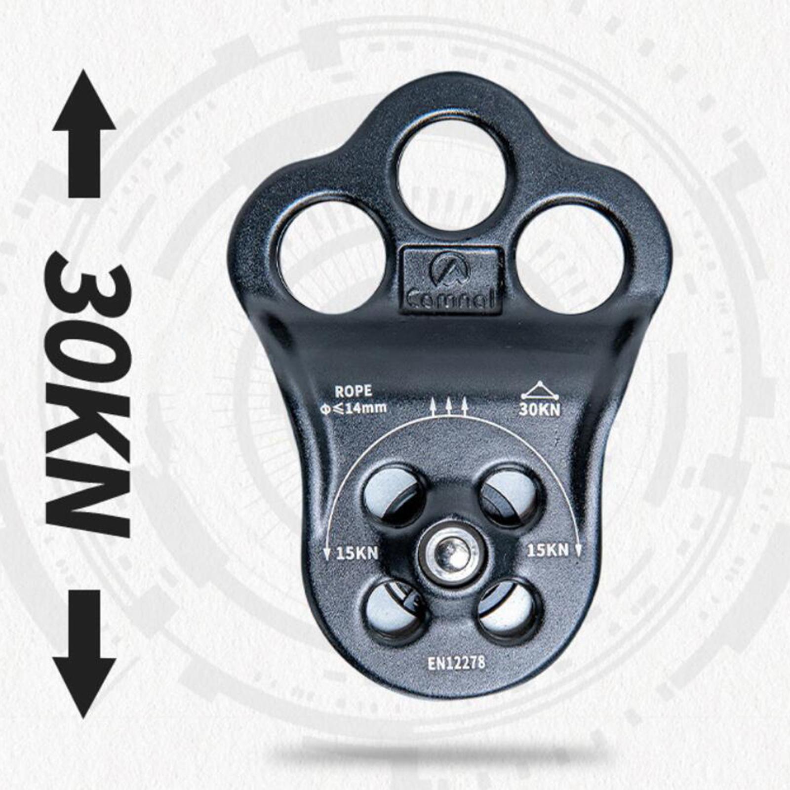 30kN Micro Pulley Fixed Side Trolley for Climbing,  Lifting, Hitch Tending