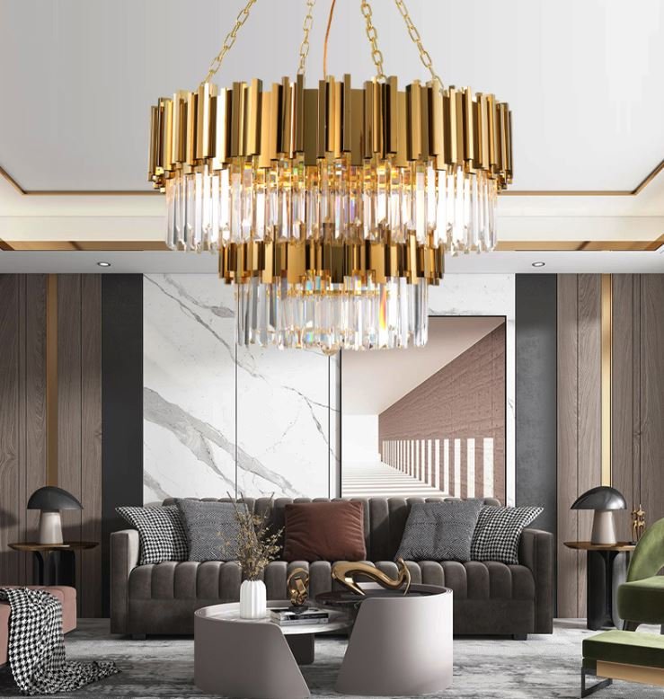 Đèn chùm SUATA pha lê hiện đại trang trí nội thất sang trọng