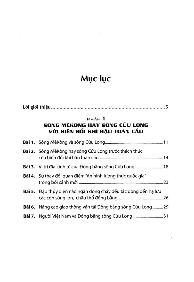 Sách Sông Mê Kông Hay Sông Cửu Long Với Biến Đổi Khí Hậu Toàn Cầu