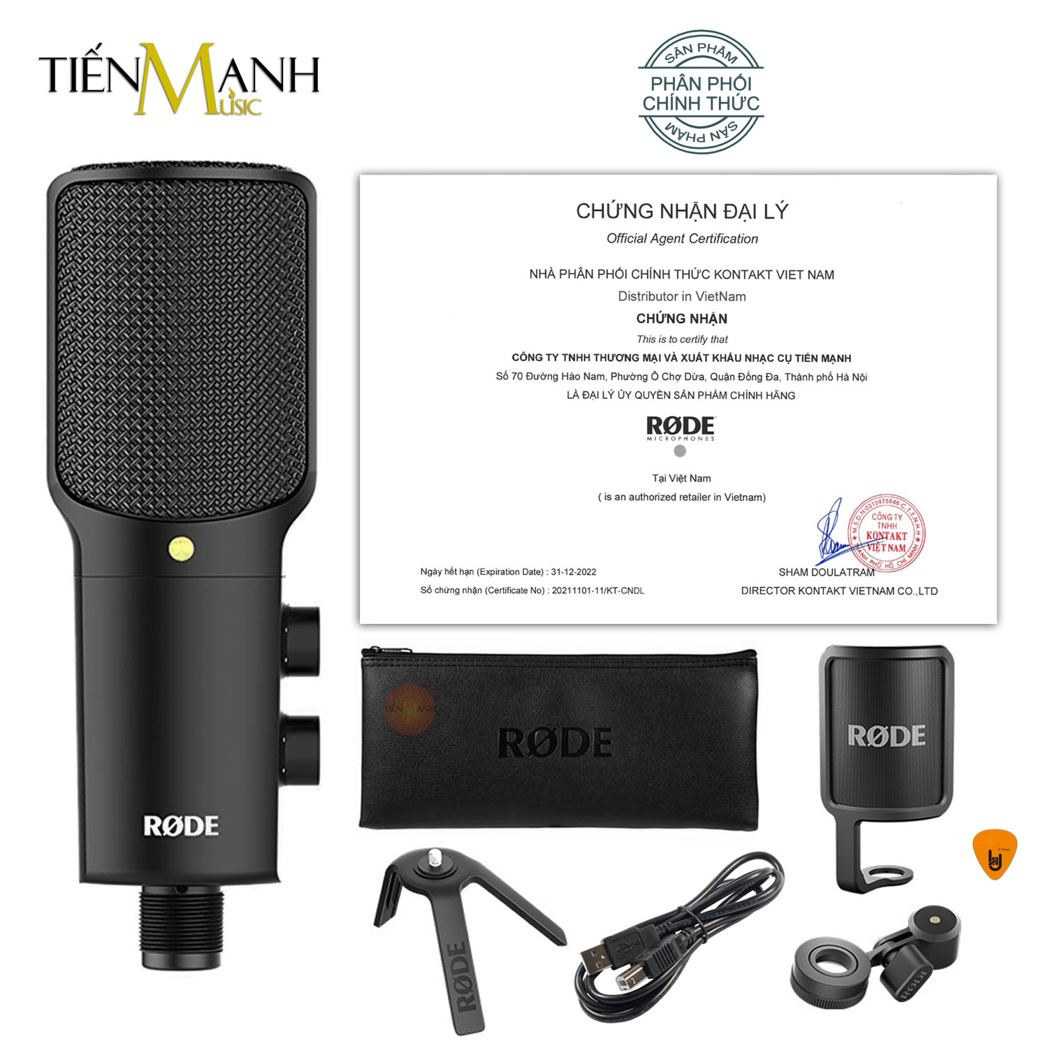 Micro Rode NT-USB Mic Thu Âm Podcast Livestream, Radio, ASMR NTUSB Plus Microphone Phòng Thu Studio NT-USB Hàng Chính Hãng - Kèm Móng Gẩy DreamMaker