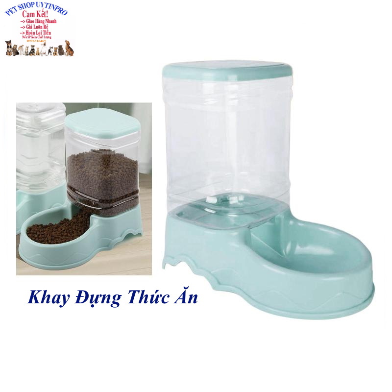 Khay ăn hoặc Khay uống tự động cho Chó Mèo Dung tích 3.5l Khắc lượn sóng ở viền Chất liệu nhựa an toàn,Sạch sẽ, Tiện lợi