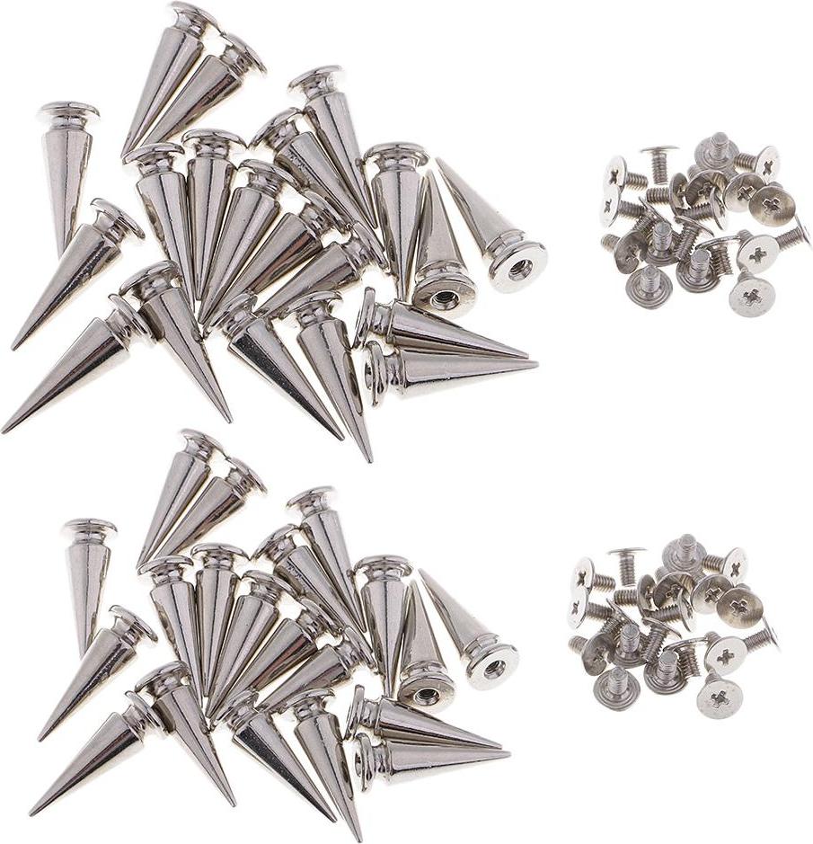 20 Bộ Bạc Kim Loại Nón Vít Kim Loại Studs Leathercraft Rivet PUNK