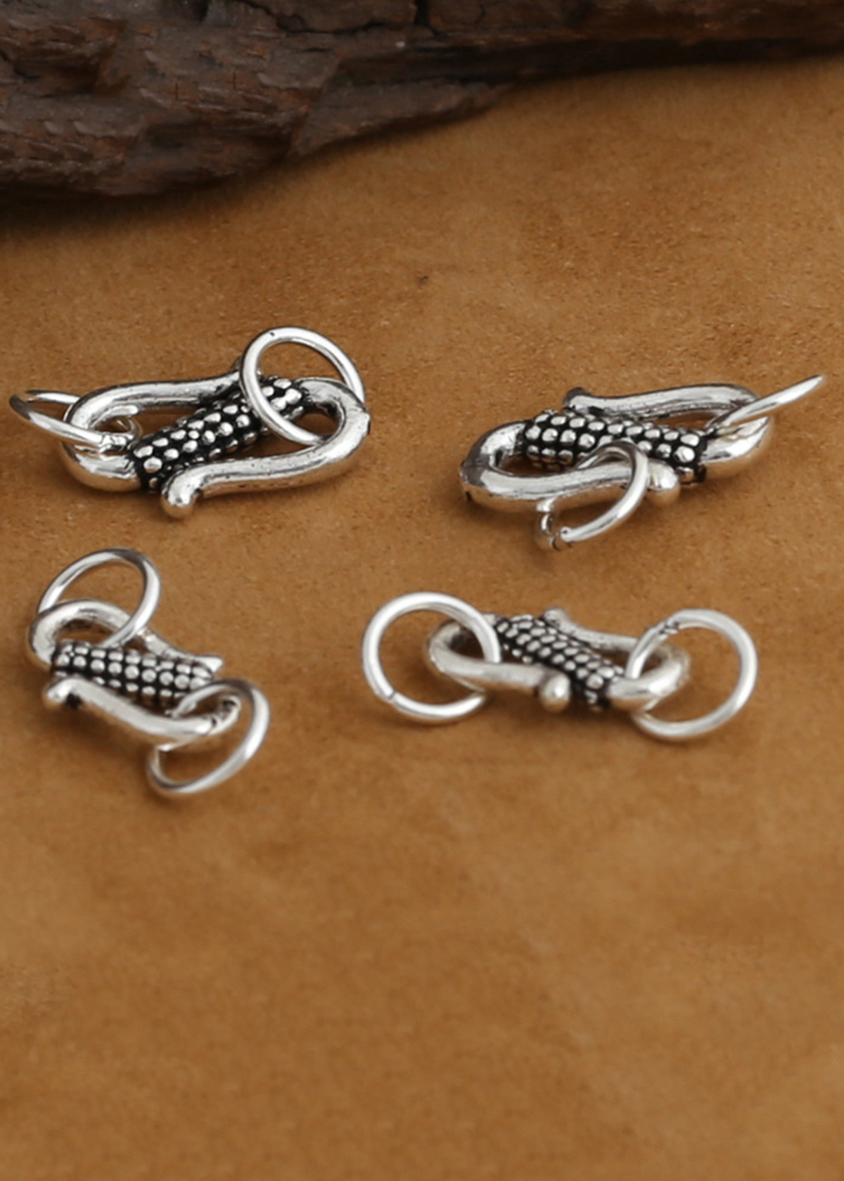 Combo 2 cái charm bạc móc khóa chữ S liên kết vòng tay, dây chuỗi - Ngọc Quý Gemstones