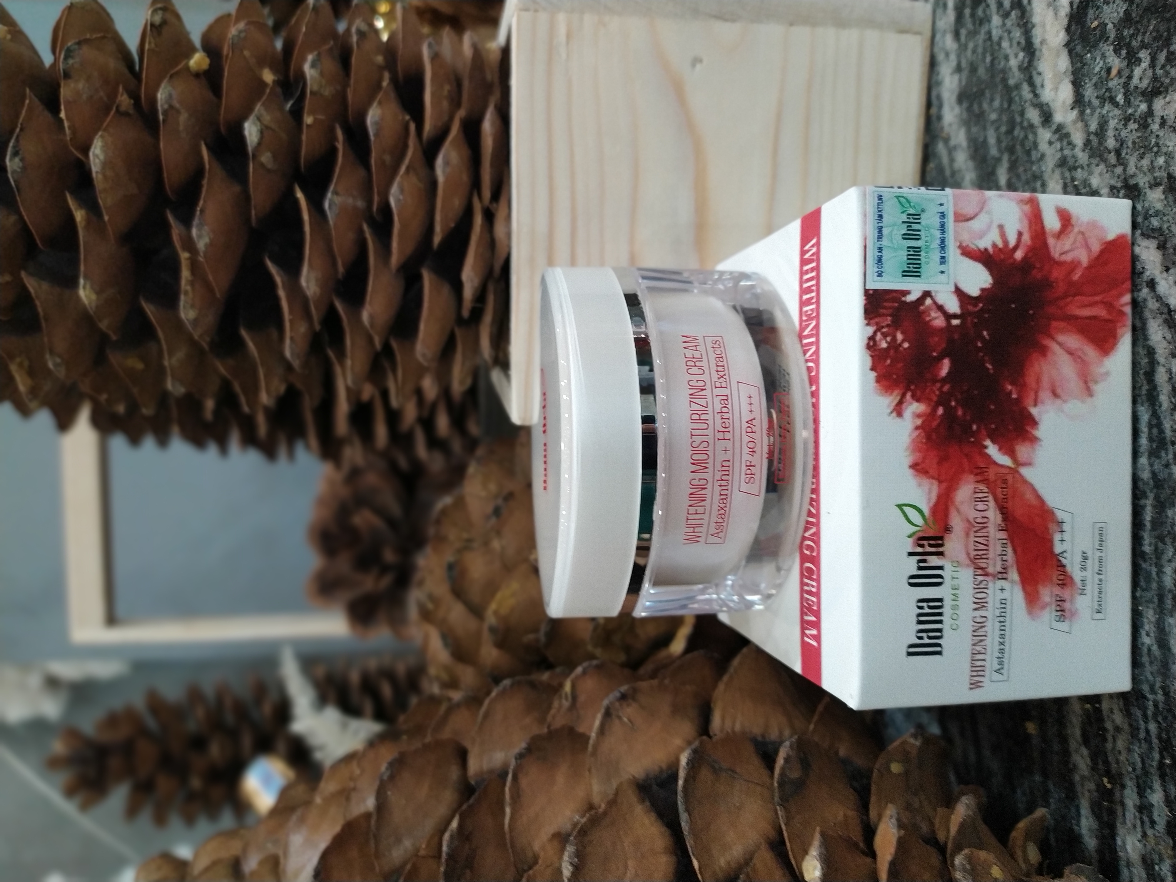 Kem Chiết Xuất Tảo Đỏ, Nhân Sâm ,SPF 40/PA +++ Dana Orla Dưỡng Trắng, Dưỡng Ẩm, Ngừa Lão Hóa, Giảm Nhăn Da 20 gram