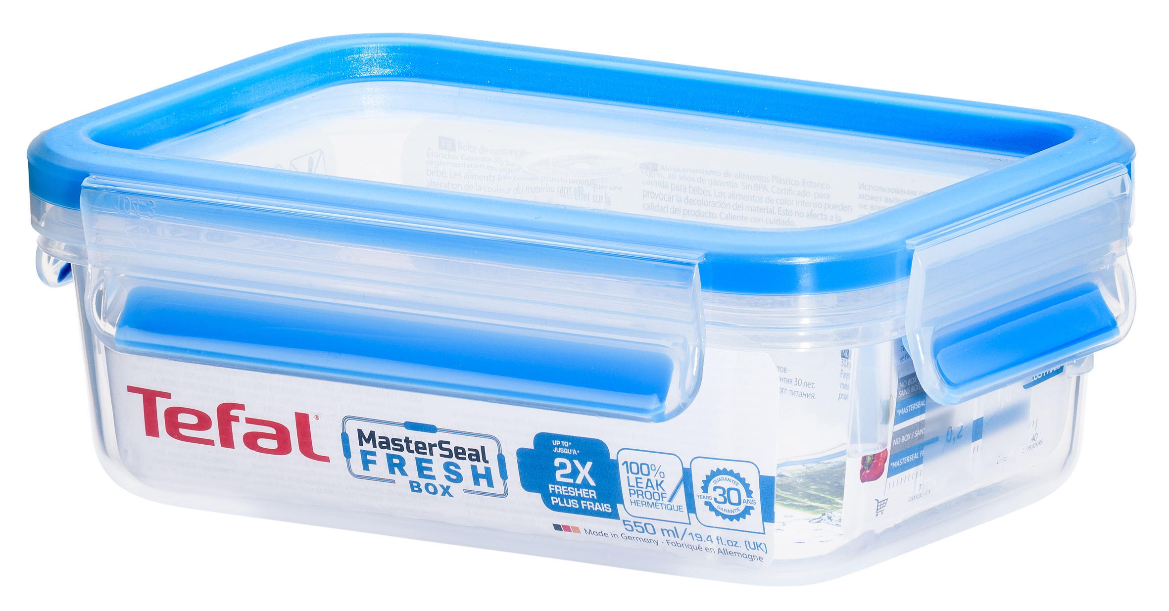 Bộ 4 hộp bảo quản thực phẩm nhựa BBA free, Tefal Masterseal Fresh, sản xuất tại Đức - Hàng chính hãng