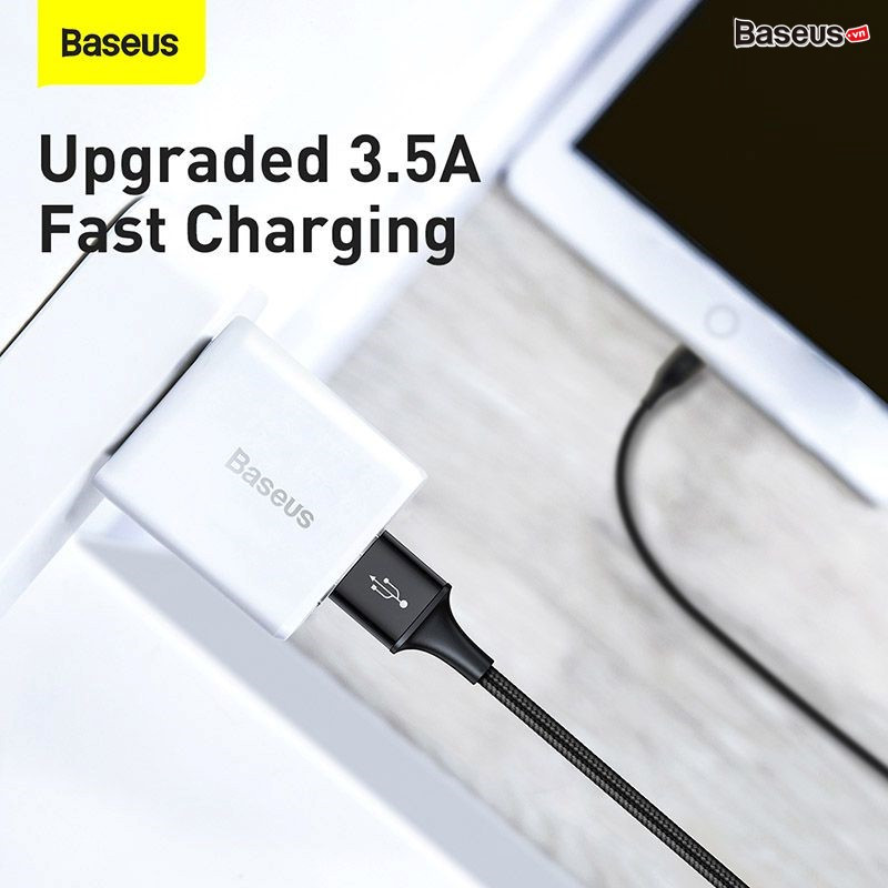 Cáp Sạc 3 Đầu Siêu Bền Baseus Rapid Series 3-in-1 USB to Type C/ IP/ Micro - hàng chính hãng