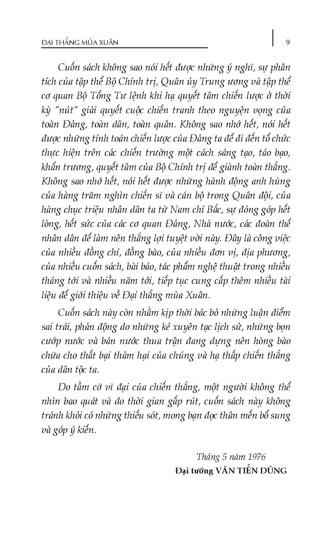 Đại Thắng Mùa Xuân - Đại tướng Văn Tiến Dũng