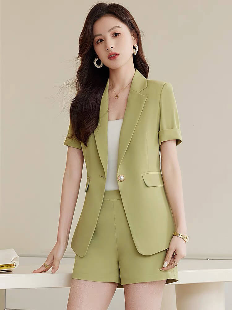 Vest short 3 món tay ngắn