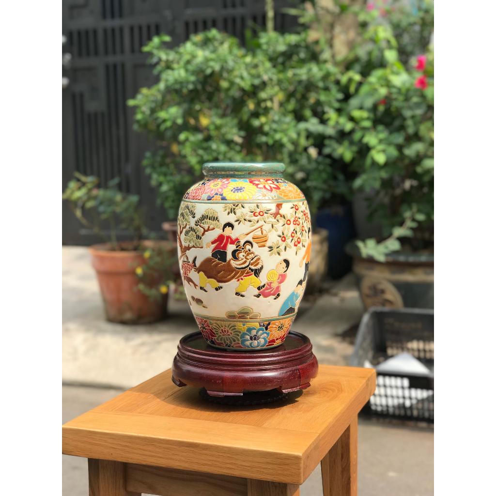 BÌNH HOA GỐM SỨ THỦ CÔNG NAM BỘ HỌA TIẾT TẾT TRUNG THU CĂM HOA TRANG TRÍ DECOR