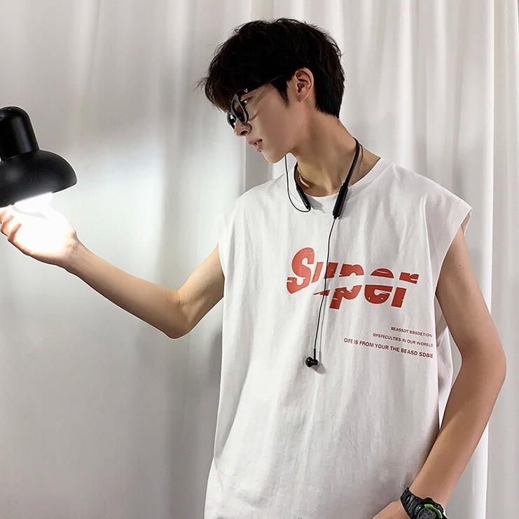 Áo Thun Tanktop Unisex Sát Nách Form Rộng SUPER Dành Cho Nam Nữ Ulzzang