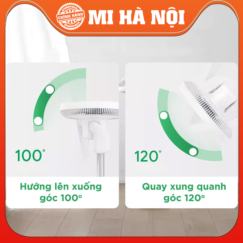 Quạt tích điện đối lưu Smartmi Xiaomi Gen 3 PRO Circulation Fan – Xoay 3D ngang dọc, pin 40 giờ liên tục Hàng chính hãng