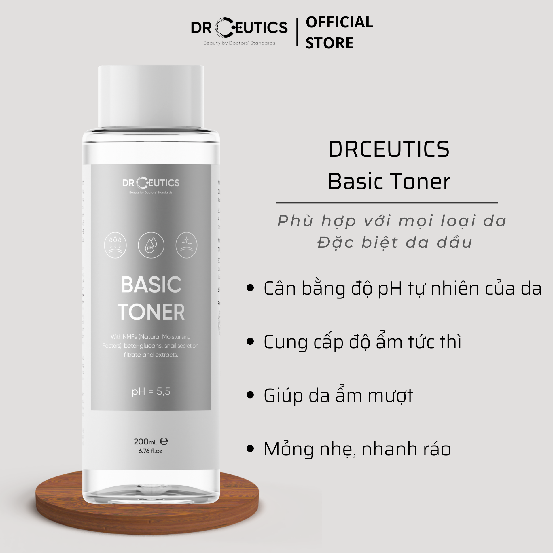 DRCEUTICS Basic Toner Và Standard Toner Cấp Ẩm Cho Da (200ml