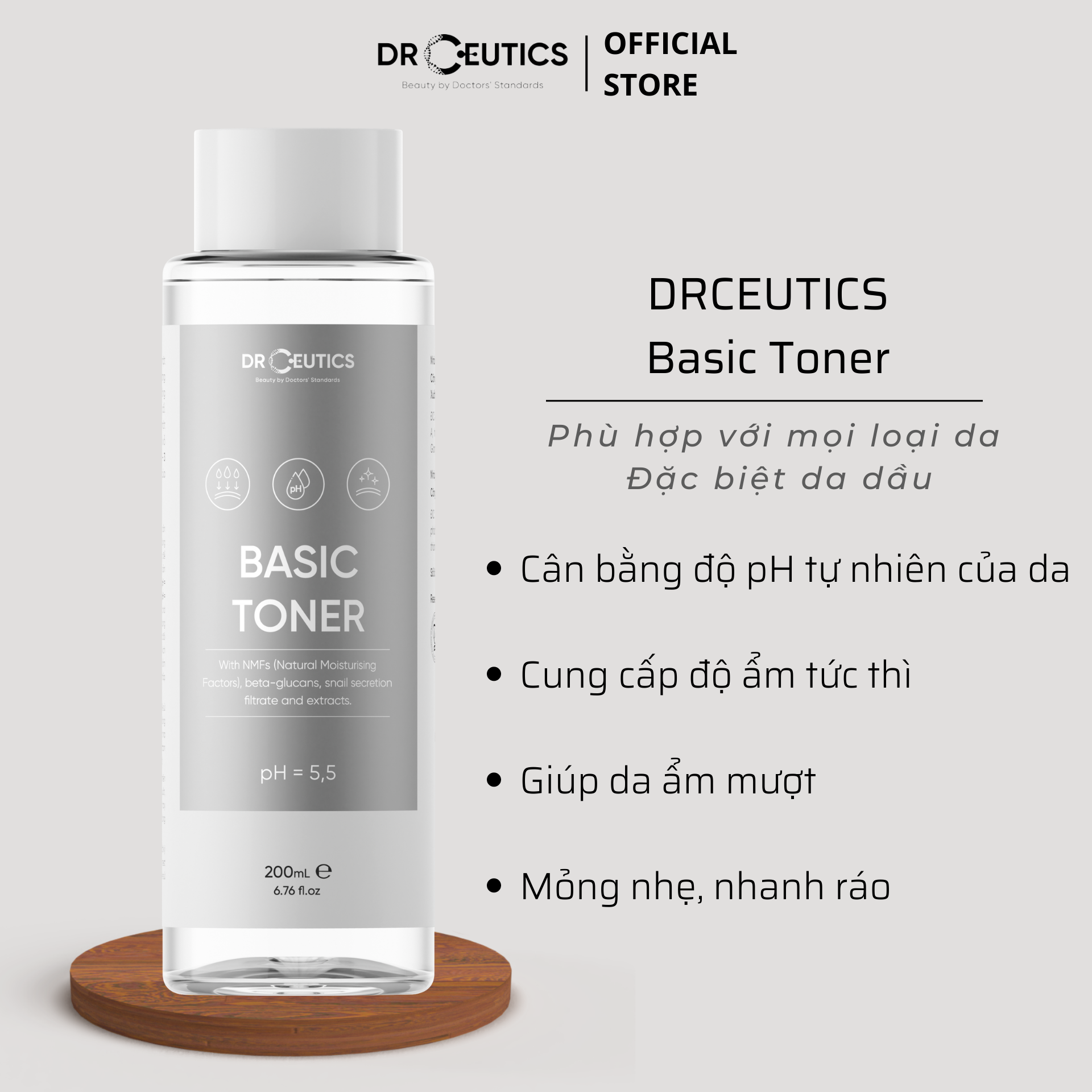 DRCEUTICS Basic Toner Và Standard Toner Cấp Ẩm Cho Da (200ml)