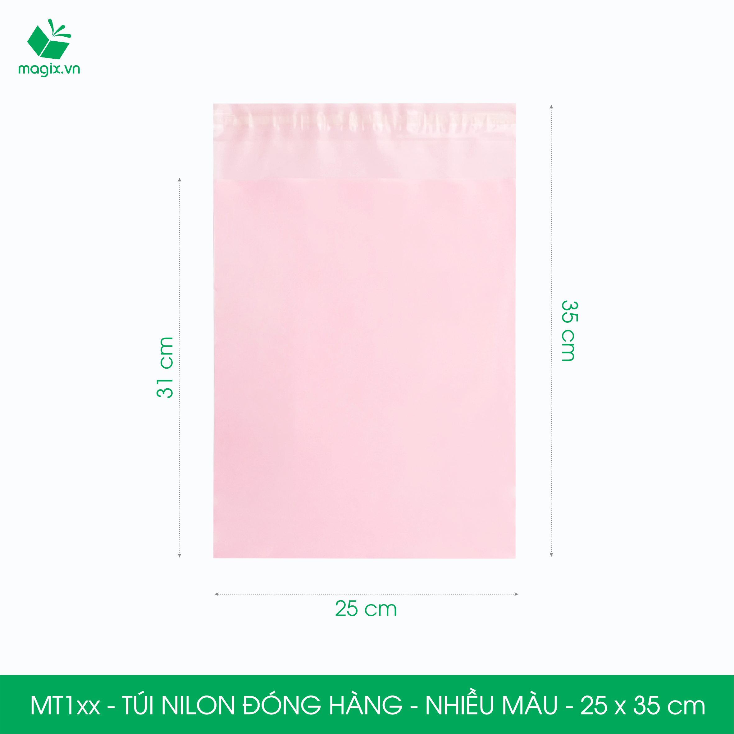 Combo 100 túi nilon gói hàng 25x35 cm - túi niêm phong đóng hàng - NHIỀU MÀU