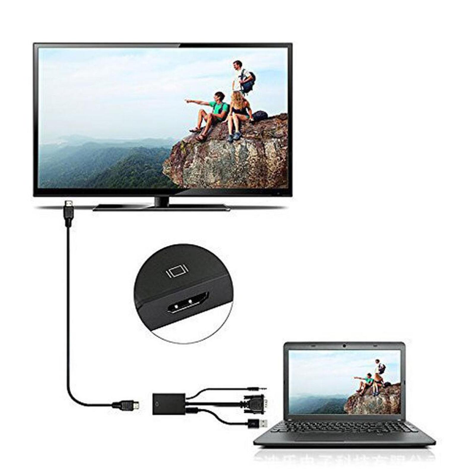 VGA to HDMI Converter Adapter VGA to HDMI for Computer Mobile Phones Black