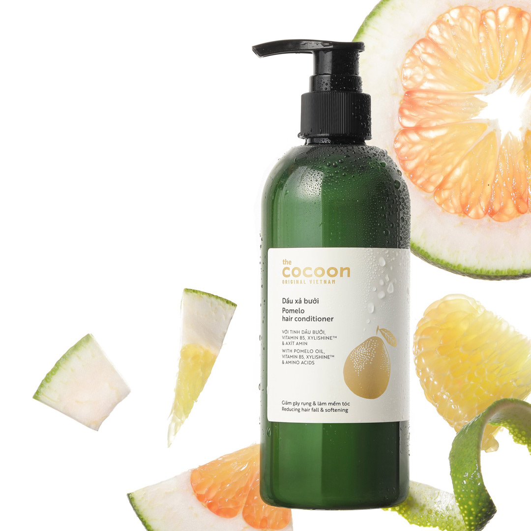 Dầu Xả Bưởi Cocoon Giúp Giảm Gãy Rụng &amp;amp; Kích Thích Mọc Tóc 310ml Pomelo Conditioner + Tặng Kèm 1 Bông Tắm Tạo Bọt