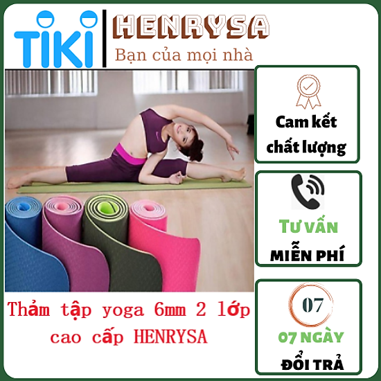 Thảm tập yoga 6mm 2 lớp cao cấp HENRYSA