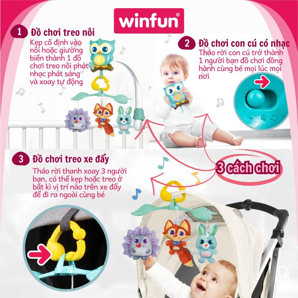 Đồ chơi treo nôi 3 trong 1 hình cú mèo Winfun 720010-NL chất liệu nhựa an toàn cao cấp