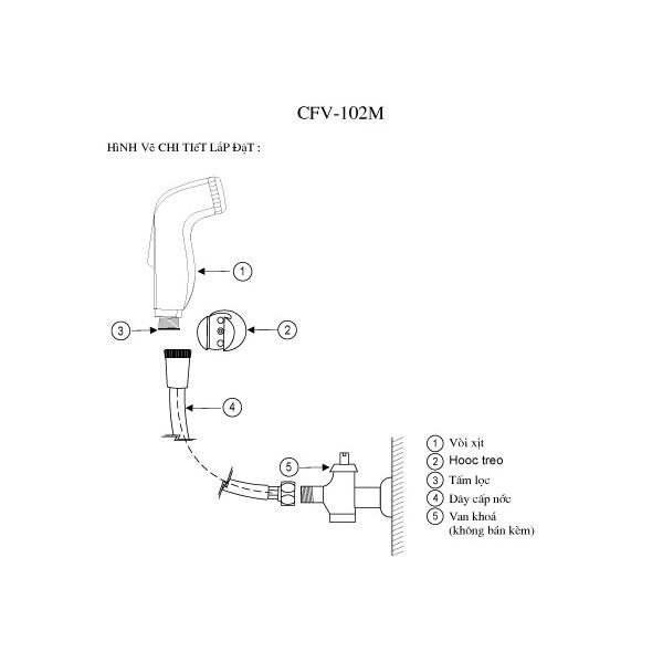 Inax Chính Hãng- Vòi xịt Inax CFV-102M- Nhựa mạ Crom/Niken - Bảo Hành chính Hãng lên 2 Năm