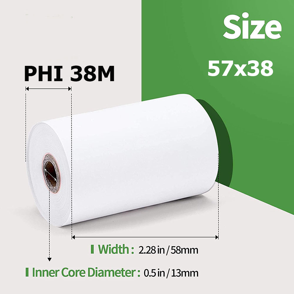 Thùng 50 cuộn giấy in nhiệt in bill Khổ giấy 57mm x φ38_ Hàng Chính Hãng