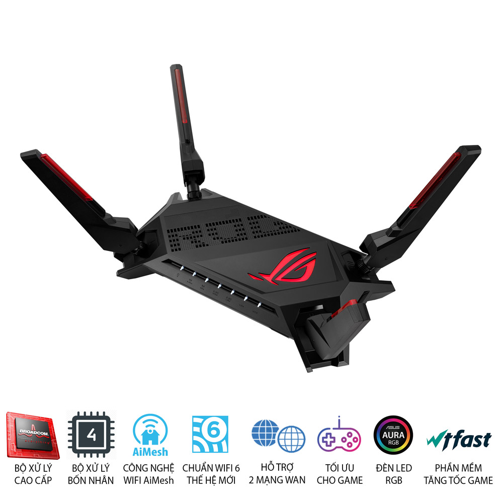 Router Wifi 6 Asus ROG Rapture GT-AX6000 Gaming AX6000Mbps - Hàng Chính Hãng