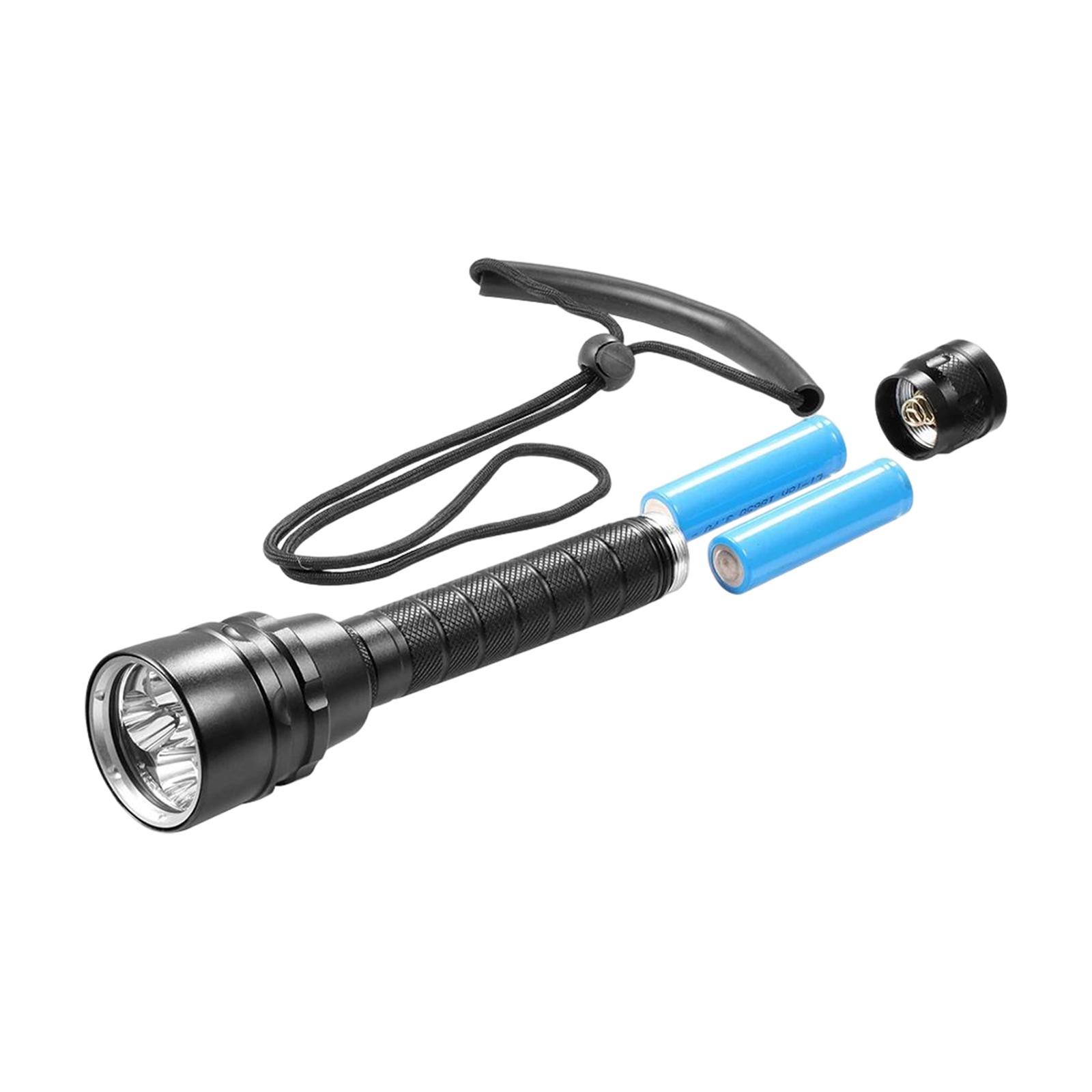 Scuba Diving Flashlight Handheld Dive Light Aluminum Alloy Torch for Outdoor