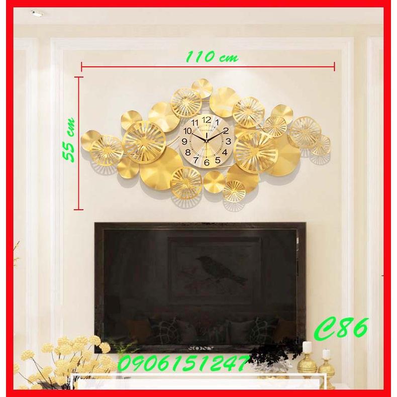 Đồng hồ treo tường trang trí decor C86 kích thước 110 x 55 cm