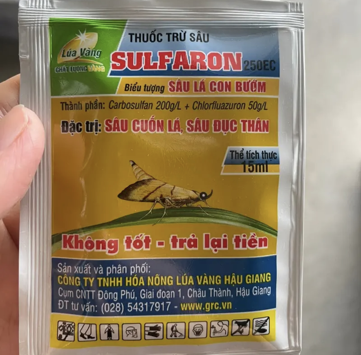 SULFARON 250EC . Trừ Sâu cuốn lá, sâu đục thân