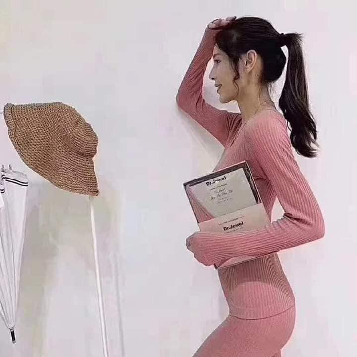 Bộ giữ nhiệt nữ len tăm