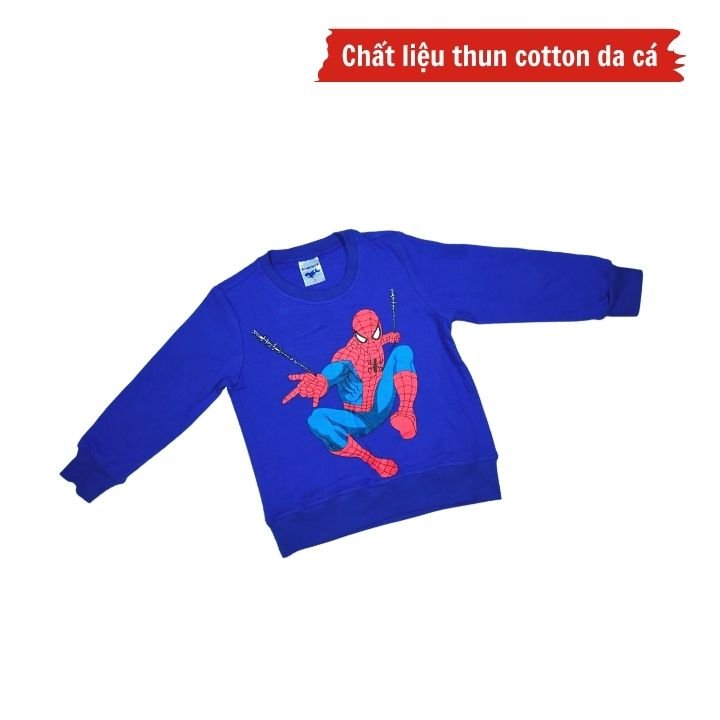 Đồ bộ bé trai tay dài hình siêu nhân từ 10-40kg - chất thun cotton da cá