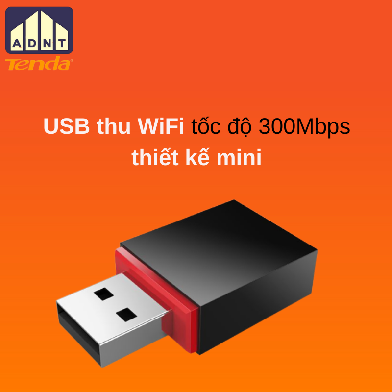 USB wifi bộ thu sóng wifi tốc độ 300 Mbps Wireless U3 Tenda hàng chính hãng