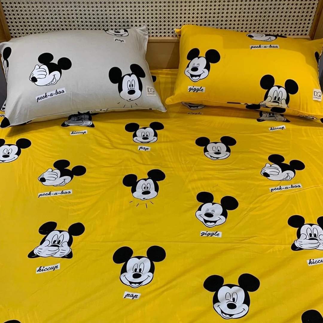 Bộ Ga Gối Vải Cotton Hàn Quốc Mịn Mát