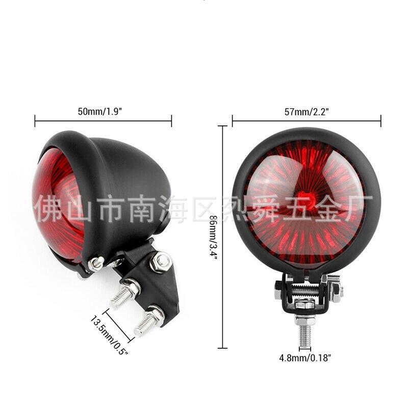 Giao hàng nhanh xe máy đổi LED phanh đuôi đèn tín hiệu retro đa năng LED tròn nhỏ đuôi xe retro kim loại đuôi đèn