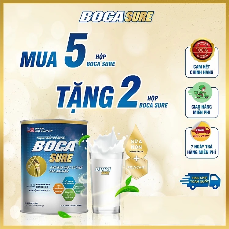 Sữa Non Boca Sure Hỗ Trợ Tăng Cường Sức Khỏe Xương Khớp | Hộp 400g