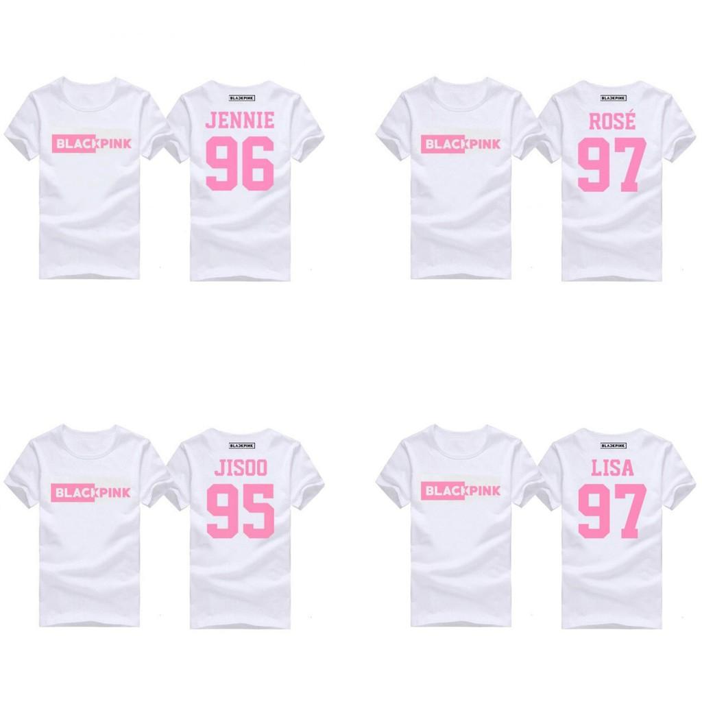Áo phông BLACKPINK in tên và năm sinh các thành viên áo in 2 mặt