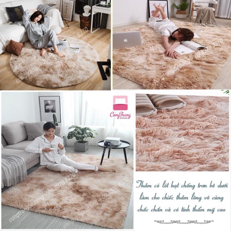 Thảm Lông Loang Trải Sàn BIG SIZE khổ lớn (1m8, 2m2, 3m) - lông dài trải sàn cao cấp (mặt sau chống trơn trượt