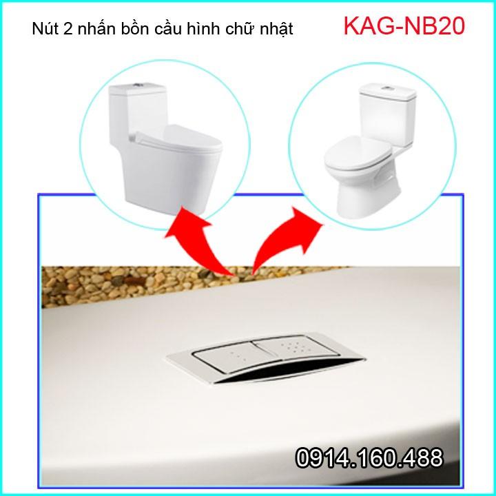 Nút nhấn xả bồn cầu KAG-NB20, nút nhấn hình chữ nhật, nút nhấn cầu Inax C504, C702VRN