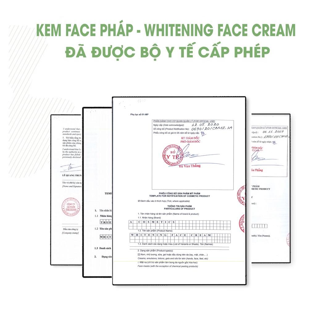 Kem Face Pháp Acosmetics - Kem dưỡng trắng da mặt - 20g - Giúp ngăn ngừa mụn, thâm nám tàn nhang,Hiệu quả chỉ sau 1 tuần