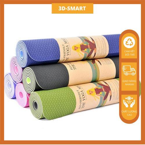 Thảm tập YOGA, GYM 6mm. Chống trượt tập thể dục tpe 2 lớp không mùi