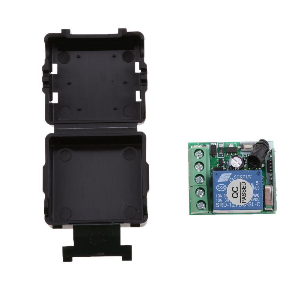 DC 12V Wireless Remote Control Switch Receiver Transmitter Kit 315MHz Single Key Black