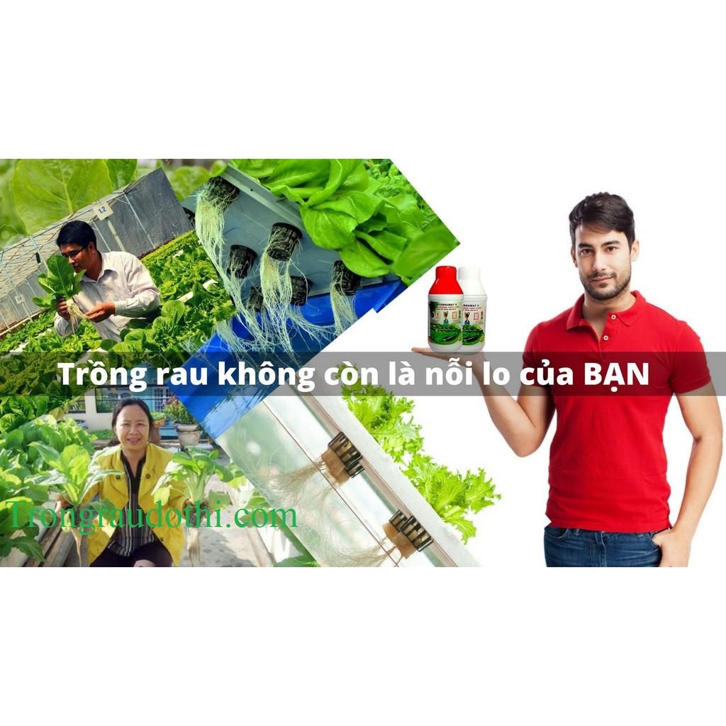 Bộ 2 chai dung dịch thủy canh rau ăn lá cao cấp HydroUmat V, dung dịch thủy canh Gia Viên