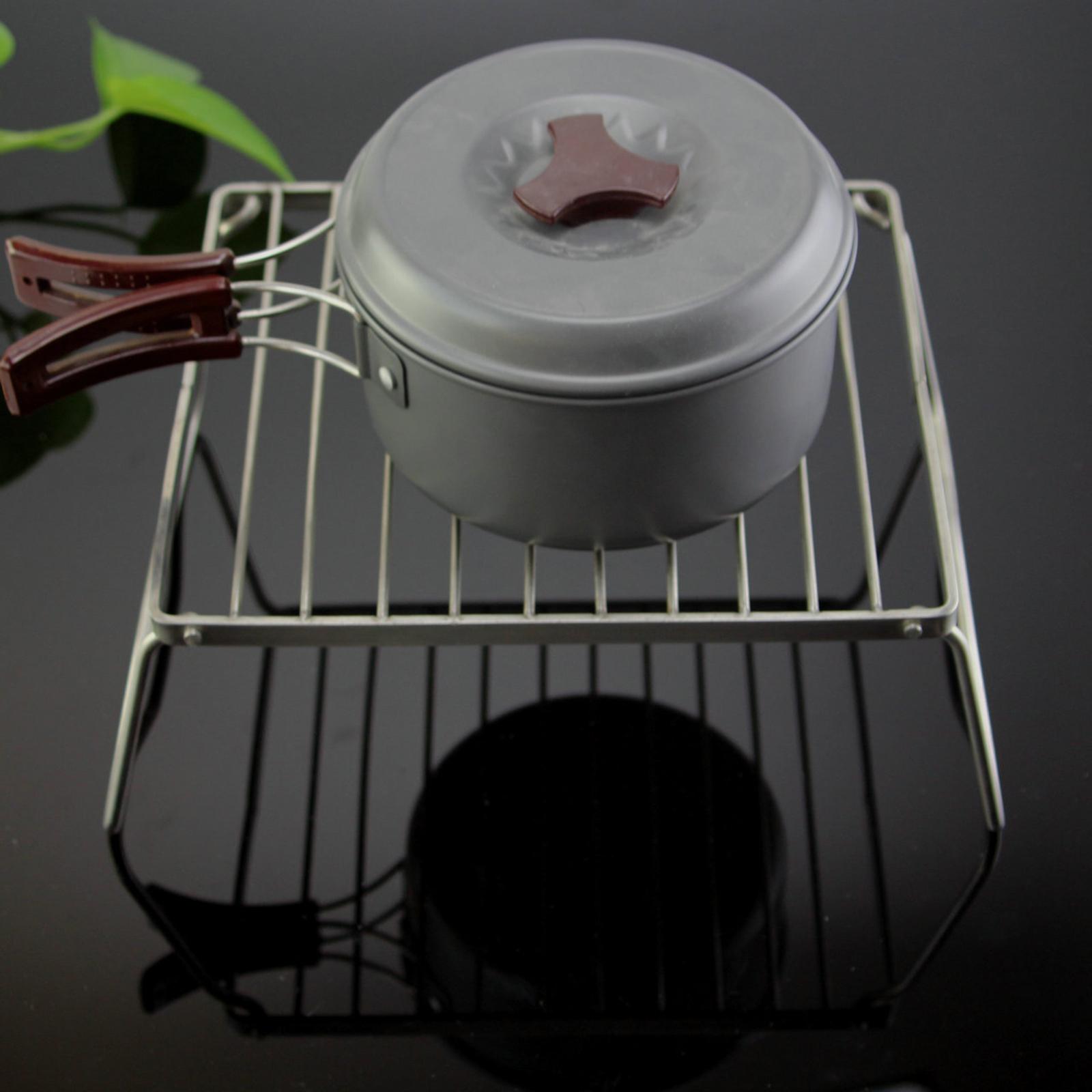 Mini Folding Campfire Grill Stainless Steel Grate BBQ Barbecue Camping Grill