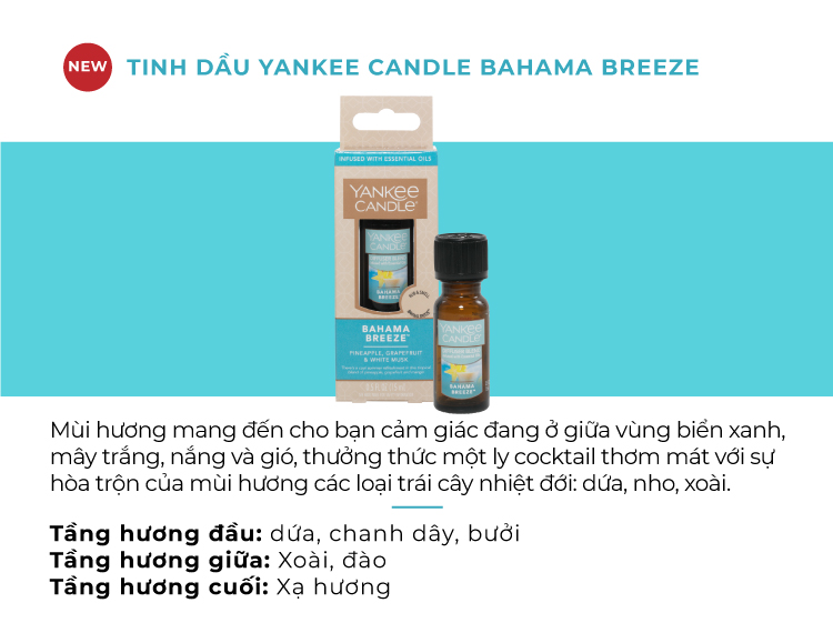 Tinh dầu Yankee Candle - Bahama Breeze (15ml)