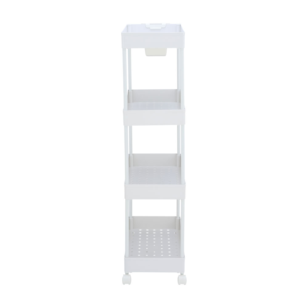 Kệ đa năng 4 tầng SPEED CART khung thép kết hợp bánh xe di chuyển tiện lợi, mặt nhựa ABS trắng cao cấp kèm giỏ treo mini | Index Living Mall - Phân phối độc quyền tại Việt Nam