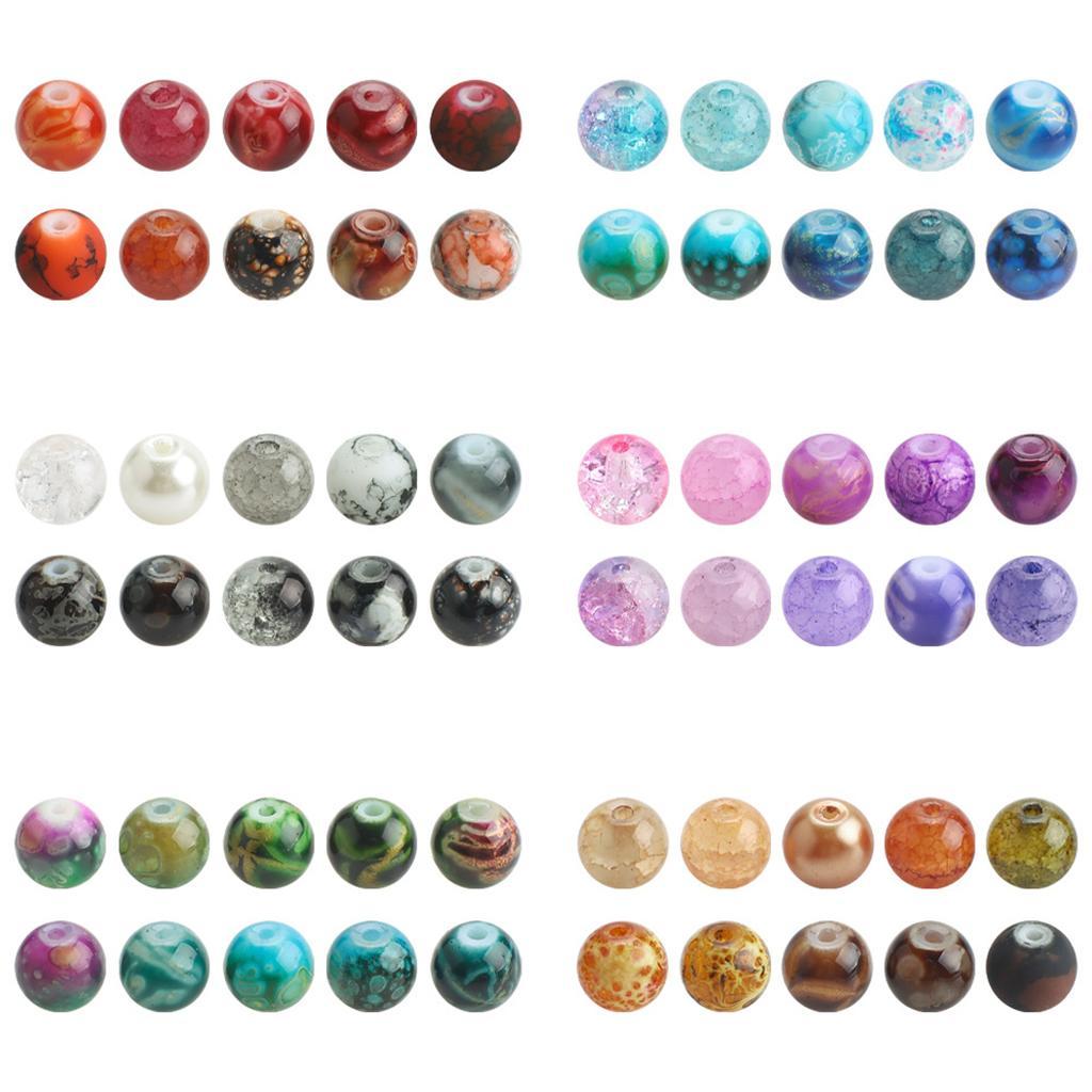 200pcs Glass Beads 8mm Beads for Beading Necklaces Bracelet Home Decoration Pink