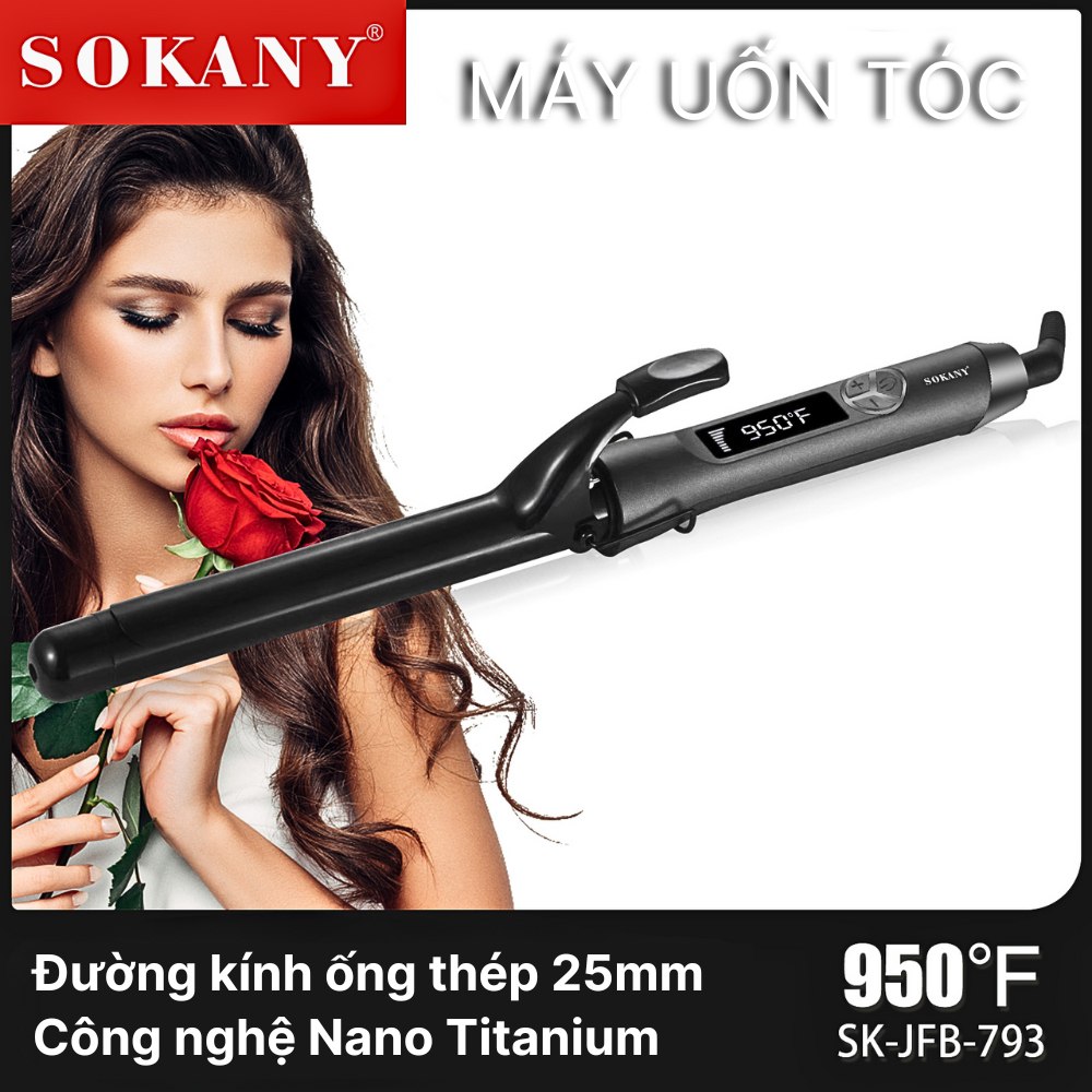 Máy uốn tóc xoăn lọn cao cấp SOKANY SK-JFB-793, uốn xoăn, uốn cụp, tạo kiểu tóc gợn sóng bồng bềnh - HÀNG CHÍNH HÃNG