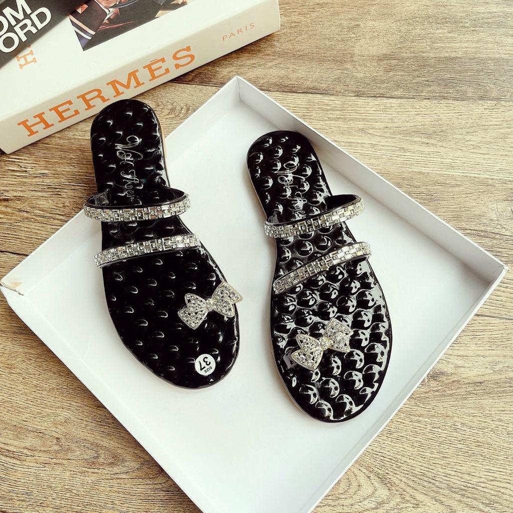 Dép Nữ đẹp Xỏ Ngón Đính Đá Quai Mảnh đi biển thời trang hè 2021 mã DDXB MINHTUYETSHOES