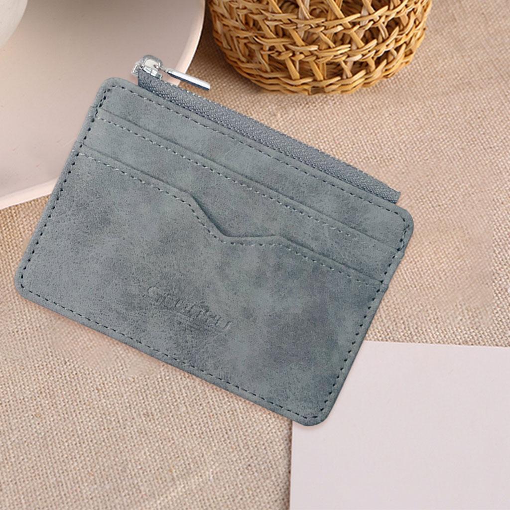 2 PCS Slim Credit Card Holder PU Leather Mini Portable Fashion Unisex Wallet