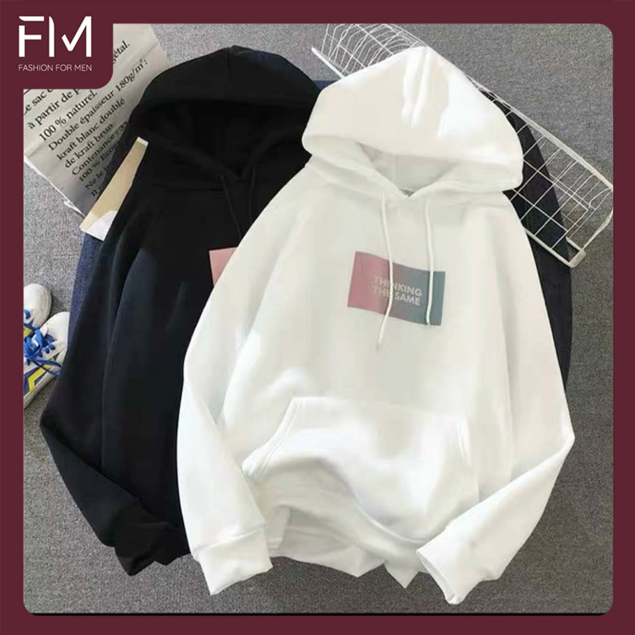 Áo Hoodie In Chữ THINKING THE SAME Chất Nỉ Dày Dặn Form Unisex - FMGV040