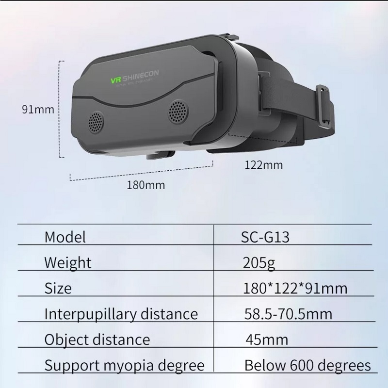 Kính Thực Tế Ảo 3D VR Shinecon G13 Dành Cho Điện Thoại Thông Minh 4.7-7.2 Inch - Hàng Nhập Khẩu